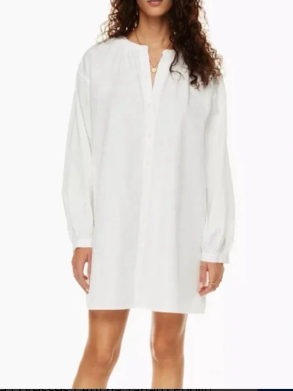 NWT Wilfred Free Aritzia White Poplin Oversized Button Front Tunic NWT Small